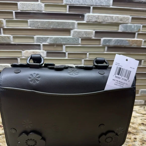 Coach Rogue Top Handle With Tea Rose Glovetanned Leather/Matte Black/Black NWT - Picture 15 of 16